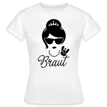 Braut Bride JGA Hochzeit stag do polterabend shirt - Frauen T-Shirt - Weiß - Vorne - AI Model Female 172 dark (172cm)