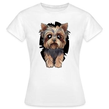 Yorkshire Terrier - Frauen T-Shirt - Weiß - Vorne - AI Model Female 172 dark (172cm)