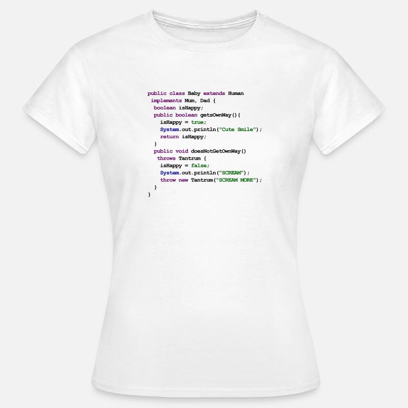 Java Code New Baby - löst Wutanfall aus - Frauen T-Shirt - Weiß