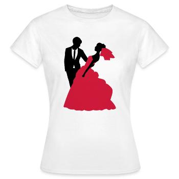 Mariage, Mariée, Le marié - T-shirt Femme - blanc - Devant - AI Model Female 172 dark (172cm)