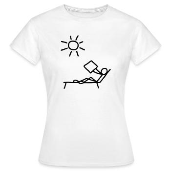 Sonnen & Zeitung lesen - Frauen T-Shirt - Weiß - Vorne - AI Model Female 172 dark (172cm)