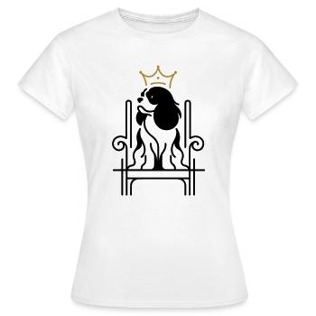 Cavalier King Charles Royal on Throne - Women's T-Shirt - white - Front - AI Model Female 172 dark (172cm)