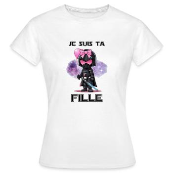 Je suis ta Fille - T-shirt Femme - blanc - Devant - AI Model Female 172 dark (172cm)