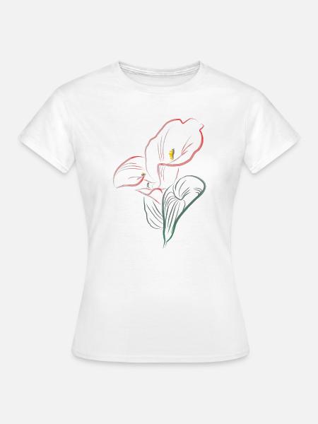 CALLA mix Rot-Pink - Frauen T-Shirt - Weiß