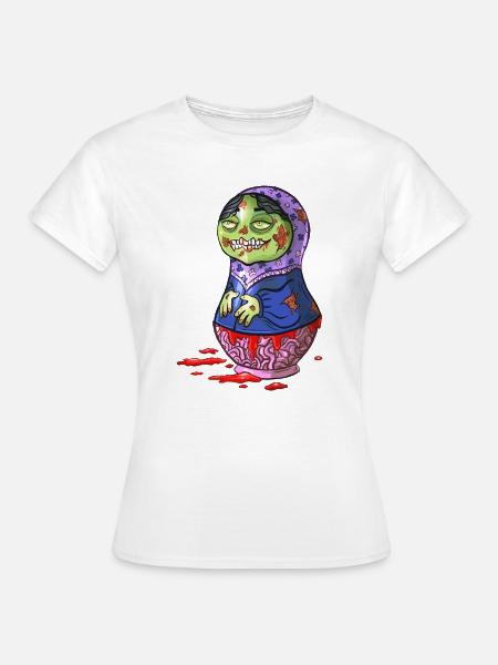 Zombie-Matrjoschka-Puppe - Frauen T-Shirt - Weiß