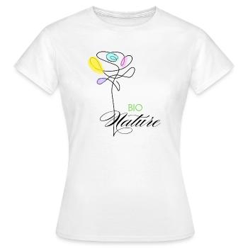 Colorful Organic Nature Flowers - Women's T-Shirt - white - Front - AI Model Female 172 dark (172cm)