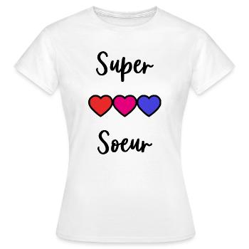 SISTER. SUPER SISTER. BEST BIG SISTER. SISTER. - Women's T-Shirt - white - Front - AI Model Female 172 dark (172cm)