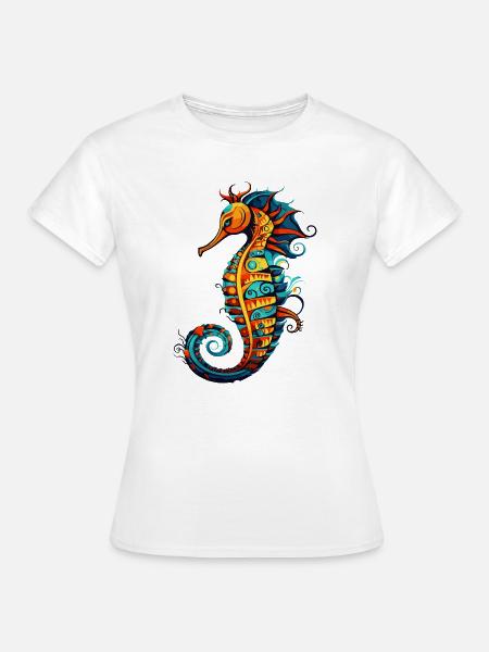  Seepferdchen Comic Seepferd - Frauen T-Shirt - Weiß