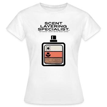 Scent Layering Top Heart Base Notes - Women's T-Shirt - white - Front - AI Model Female 172 dark (172cm)