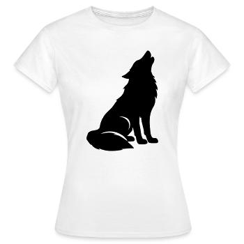 Wolf Silhouette - Frauen T-Shirt - Weiß - Vorne - AI Model Female 172 dark (172cm)
