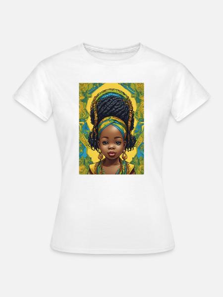 Afro Rastafari Porträtkind - Frauen T-Shirt - Weiß