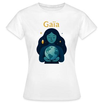 Ewige Kosmische Gaia - Frauen T-Shirt - Weiß - Vorne - AI Model Female 172 dark (172cm)