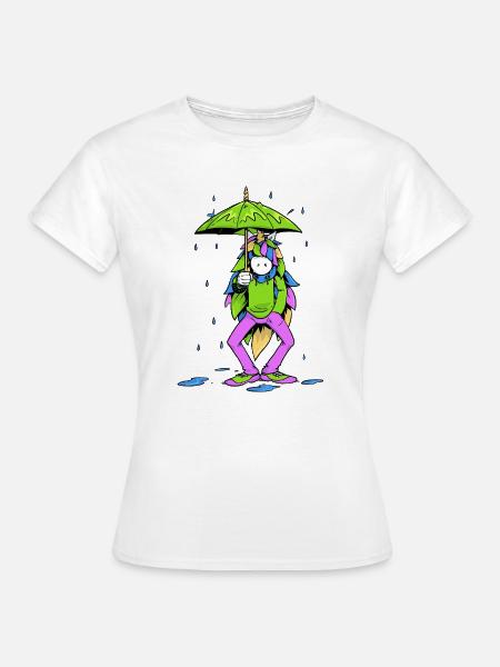 Städtisches Einhorn im Regen - Frauen T-Shirt - Weiß