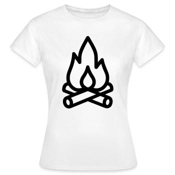 feu de camp - T-shirt Femme - blanc - Devant - AI Model Female 172 dark (172cm)
