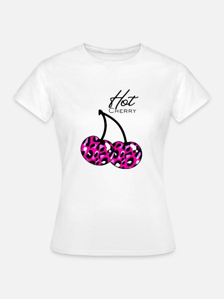 Pink Leopard Muster cherry - Frauen T-Shirt - Weiß