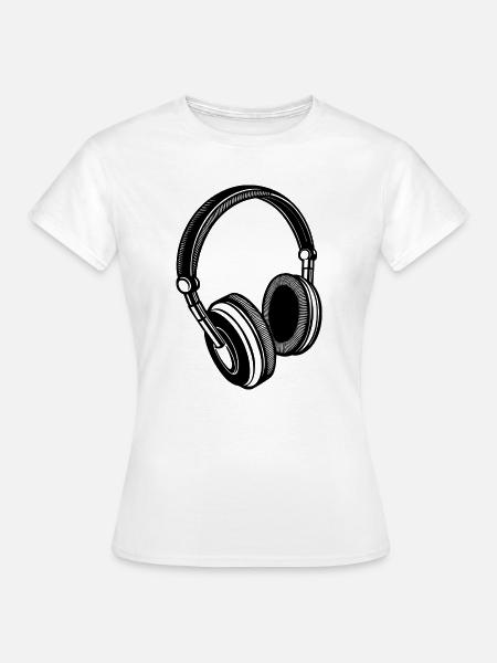 Kopfhörer - Frauen T-Shirt - Weiß