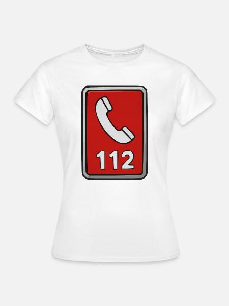 Notruf112 Symbol Retro-Style - Frauen T-Shirt - Weiß