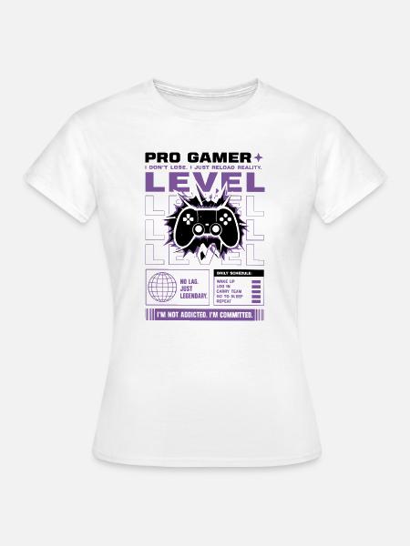 Pro Gamer Level Up Controller Design - Frauen T-Shirt - Weiß