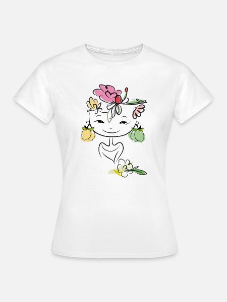 Girl mit Zitronen als Ohrringe - Frauen T-Shirt - Weiß