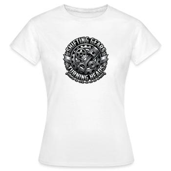 Gear Core: Shift Gear Turning Heads - Women's T-Shirt - white - Front - AI Model Female 172 dark (172cm)