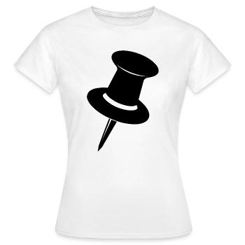 Push pin - Women's T-Shirt - white - Front - AI Model Female 172 dark (172cm)
