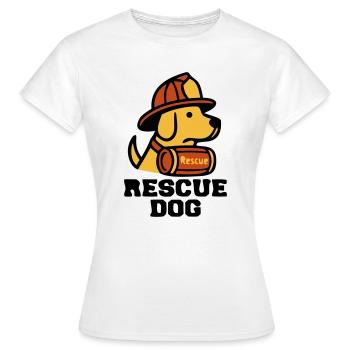 Logo du chien de secours des chiens de pompiers - T-shirt Femme - blanc - Devant - AI Model Female 172 dark (172cm)