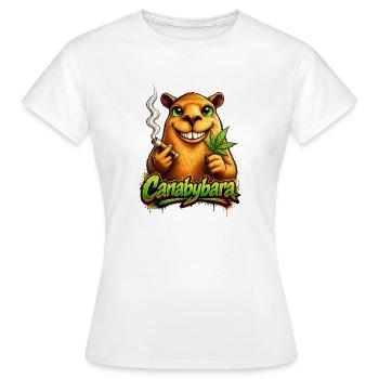 Canabybara Cannabis Humor - Frauen T-Shirt - Weiß - Vorne - AI Model Female 172 dark (172cm)