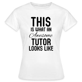 Nachhilfe Mathe, Englisch, MINT-Lehrer, Geschenk - Frauen T-Shirt - Weiß - Vorne - AI Model Female 172 dark (172cm)