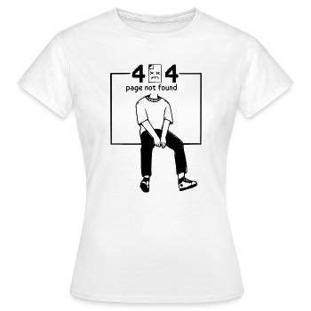 geek humor -error 404 - Women's T-Shirt - white - Front - AI Model Female 172 dark (172cm)