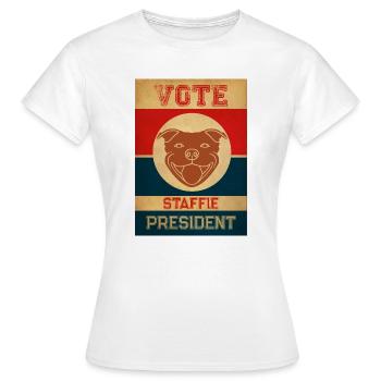 Staffie-Präsident - 013 - Frauen T-Shirt - Weiß - Vorne - AI Model Female 172 dark (172cm)