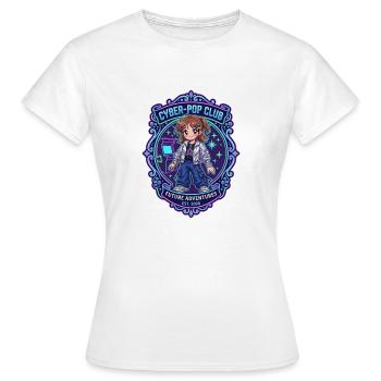 Cyber-Pop Girl in Y2K Style and Anime - Women's T-Shirt - white - Front - AI Model Female 172 dark (172cm)