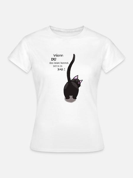 Introvertiert Katzen Motiv - Frauen T-Shirt - Weiß