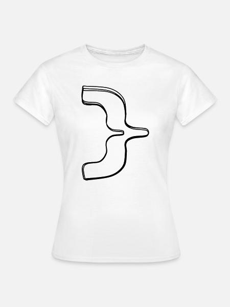 Geschweifte Klammer handgezeichnet - Frauen T-Shirt - Weiß