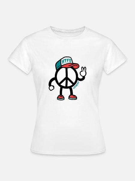 Ambivalente Peace-Zeichen-Zeichenfigur - Frauen T-Shirt - Weiß