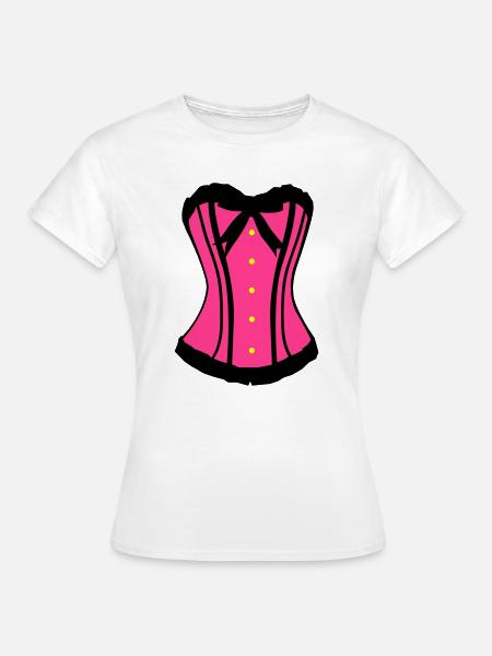 Rosa Korsett Pink Kontrast - Frauen T-Shirt - Weiß