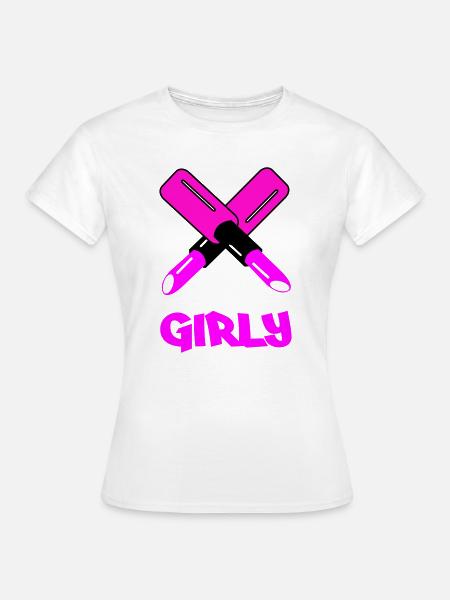 GIRLY Neon Cutout Typography - Frauen T-Shirt - Weiß