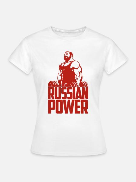 Russian Power Gym Fitness Russland Russisch - Frauen T-Shirt - Weiß