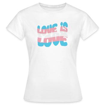 Love is Love – Trans & Visible with Pride - Frauen T-Shirt - Weiß - Vorne - AI Model Female 172 dark (172cm)
