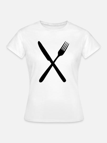 Fourchette et couteau - T-shirt Femme - blanc