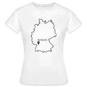 Karlsruhe - T-shirt Femme - blanc - Devant - AI Model Female 172 dark (172cm)