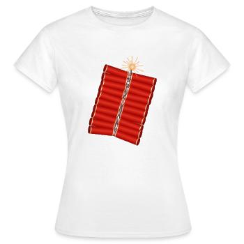 Böller - Frauen T-Shirt - Weiß - Vorne - AI Model Female 172 dark (172cm)