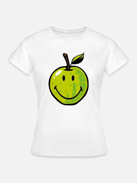 Smiley Green Apple - Frauen T-Shirt - Weiß