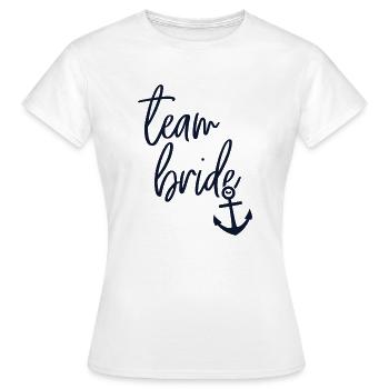 Team Bride Shirts | Hafen der Ehe - Frauen T-Shirt - Weiß - Vorne - AI Model Female 172 dark (172cm)