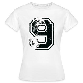 Numero 9 Équipe Foot baseball basket université - T-shirt Femme - blanc - Devant - AI Model Female 172 dark (172cm)