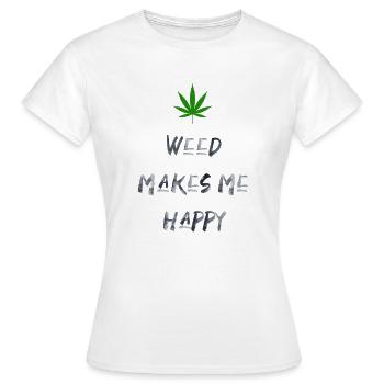 weed macht mich glücklich Cannabis Marihuana - Frauen T-Shirt - Weiß - Vorne - AI Model Female 172 dark (172cm)