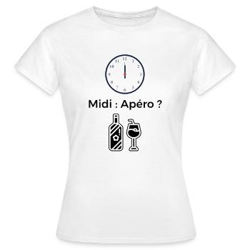 Aperitif zum Mittagessen? - Frauen T-Shirt - Weiß - Vorne - AI Model Female 172 dark (172cm)