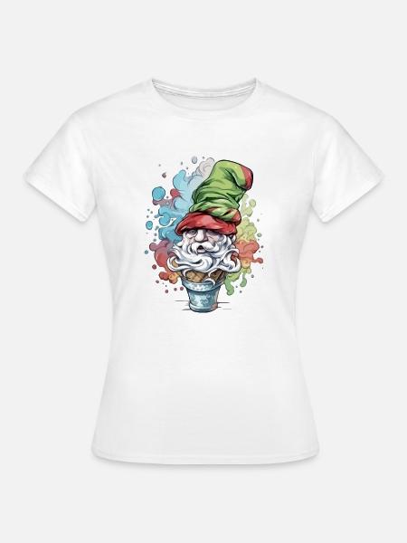 Elf in der Eiswaffel - Frauen T-Shirt - Weiß