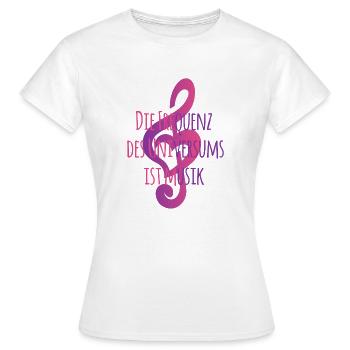 Die Frequenz des Universums ist Musik - Frauen T-Shirt - Weiß - Vorne - AI Model Female 172 dark (172cm)