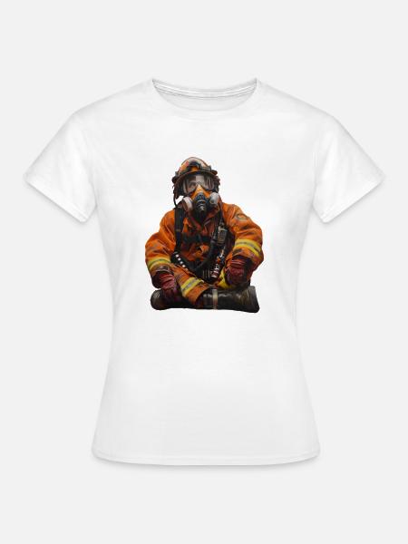 Verträumter Feuerwehrmann - Frauen T-Shirt - Weiß