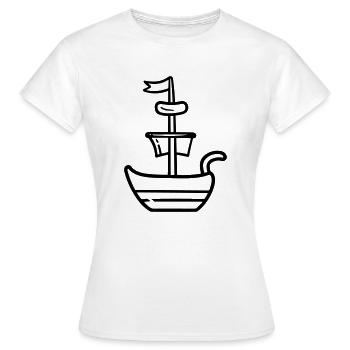 Bateau pirate - T-shirt Femme - blanc - Devant - AI Model Female 172 dark (172cm)